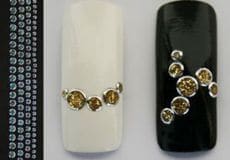 Sticker Punkte gold glitter mit Silberrand