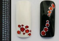 Sticker Punkte orange glitter mit Silberrand