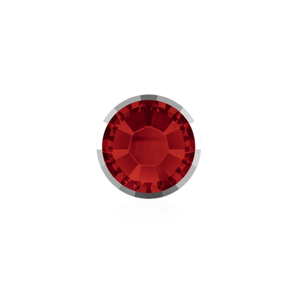 Steine light siam mit Silberrand - 2.5 mm