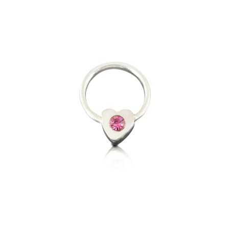 Nail-Art Piercing, Herz silber rose
