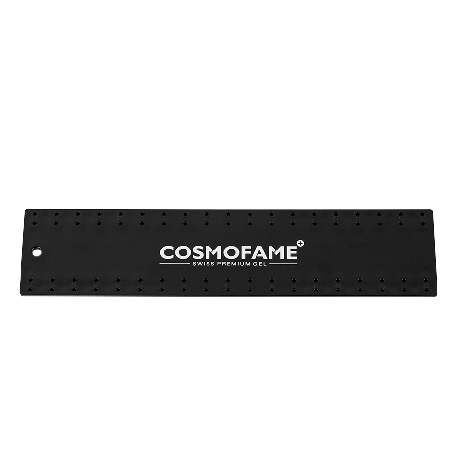 Unbemalte Farbkarte schwarz mit silbernem Logo