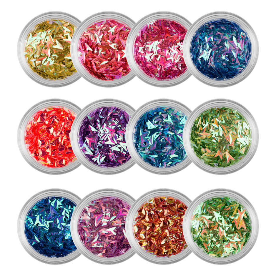 colorful holographic arrows & diamonds set
