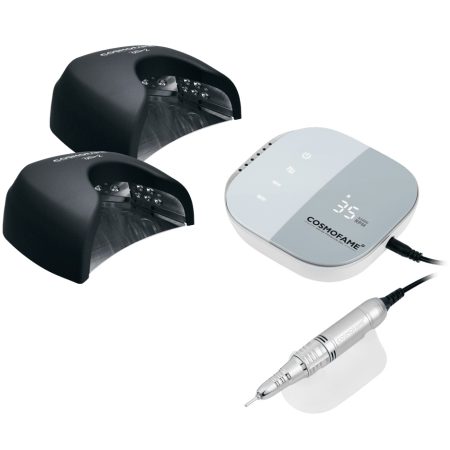 Set Fräser Nail Drill Pro Silver &  Lampen Black Angel Edition 2
